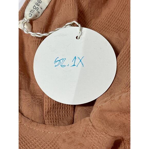 Umgee 3/4 Sleeve V-Neck Tiered Maxi Dress V-Back Cotton Boho Pullover Size 1X - Picture 14 of 15